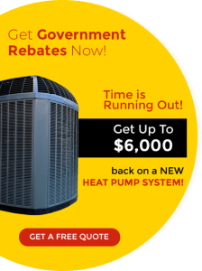 Government rebate for a new heat pump system.