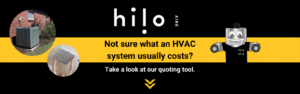 Banner featuring a quote from Hilo Aire, highlighting their commitment to fast, reliable HVAC services. The image emphasizes Hilo Aire’s dedication to providing accurate quotes, transparent pricing, and exceptional customer service for air conditioning and heating needs.