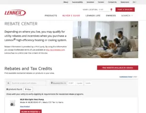 LENNOX REBATE CENTER PAGE